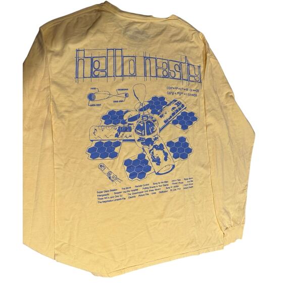 BEASTIE BOYS Hello Nasty Sketch Yellow Longsleeve Tee Size L or 2XL New w/o Tag - Picture 5 of 7